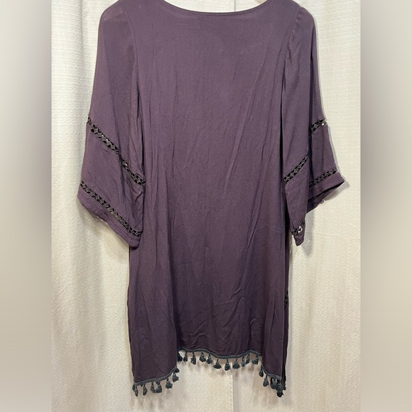 Paisley Vine Brown Tassle top Large - Picture 7 of 7